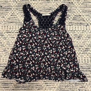 Subdued Floral Cropped Tank Top. Size:S